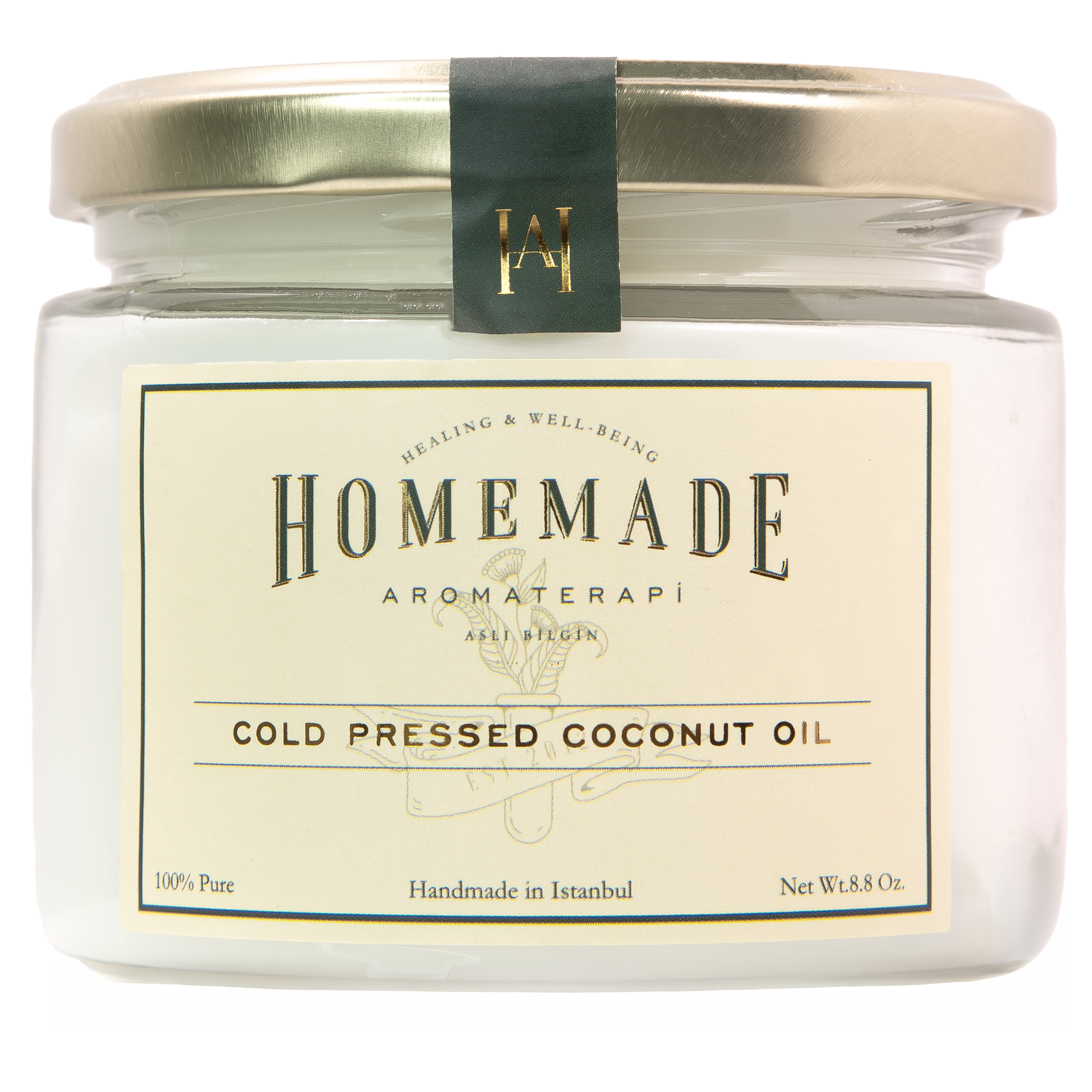 HMA | Extra Virgin Cold Pressed Coconut Oil | 8.8 oz | HomeMade Aromaterapi