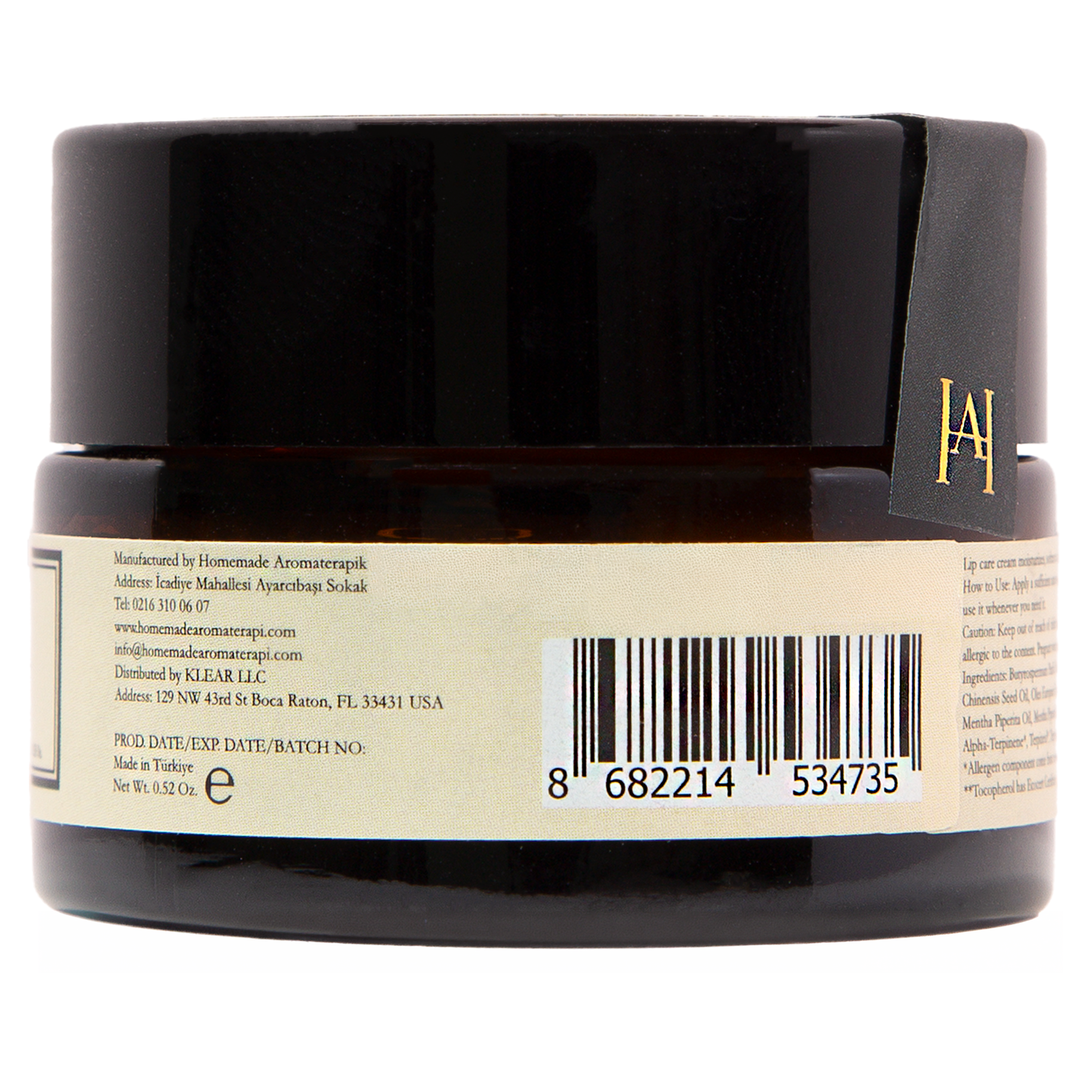 HMA | Lip Balm - Shea Butter + Squalane + Peppermint | 0.35 Oz. | HomeMade Aromaterapi
