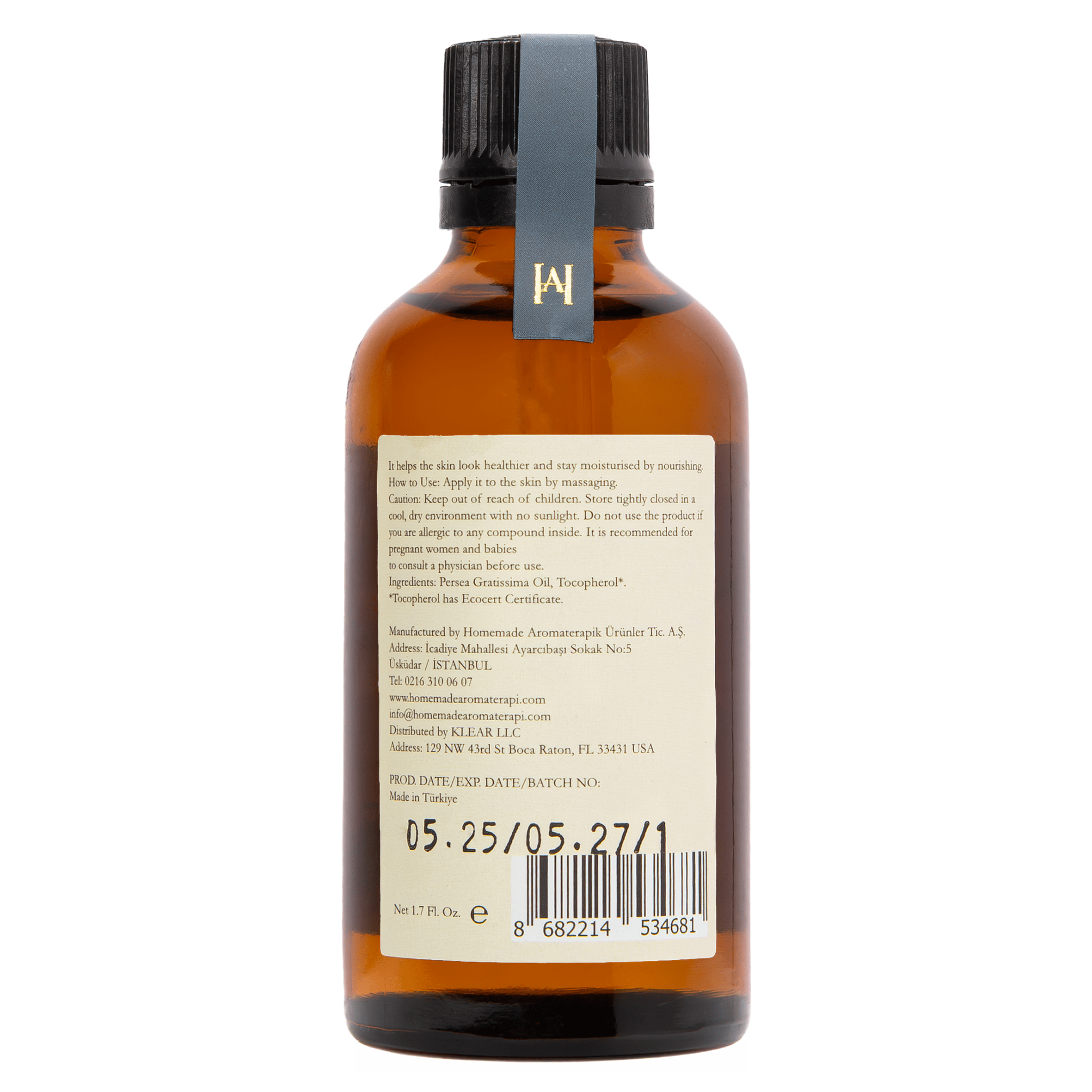 Homemade Aromaterapi | Cold Pressed Avocado Oil | 1.7 FL Oz.