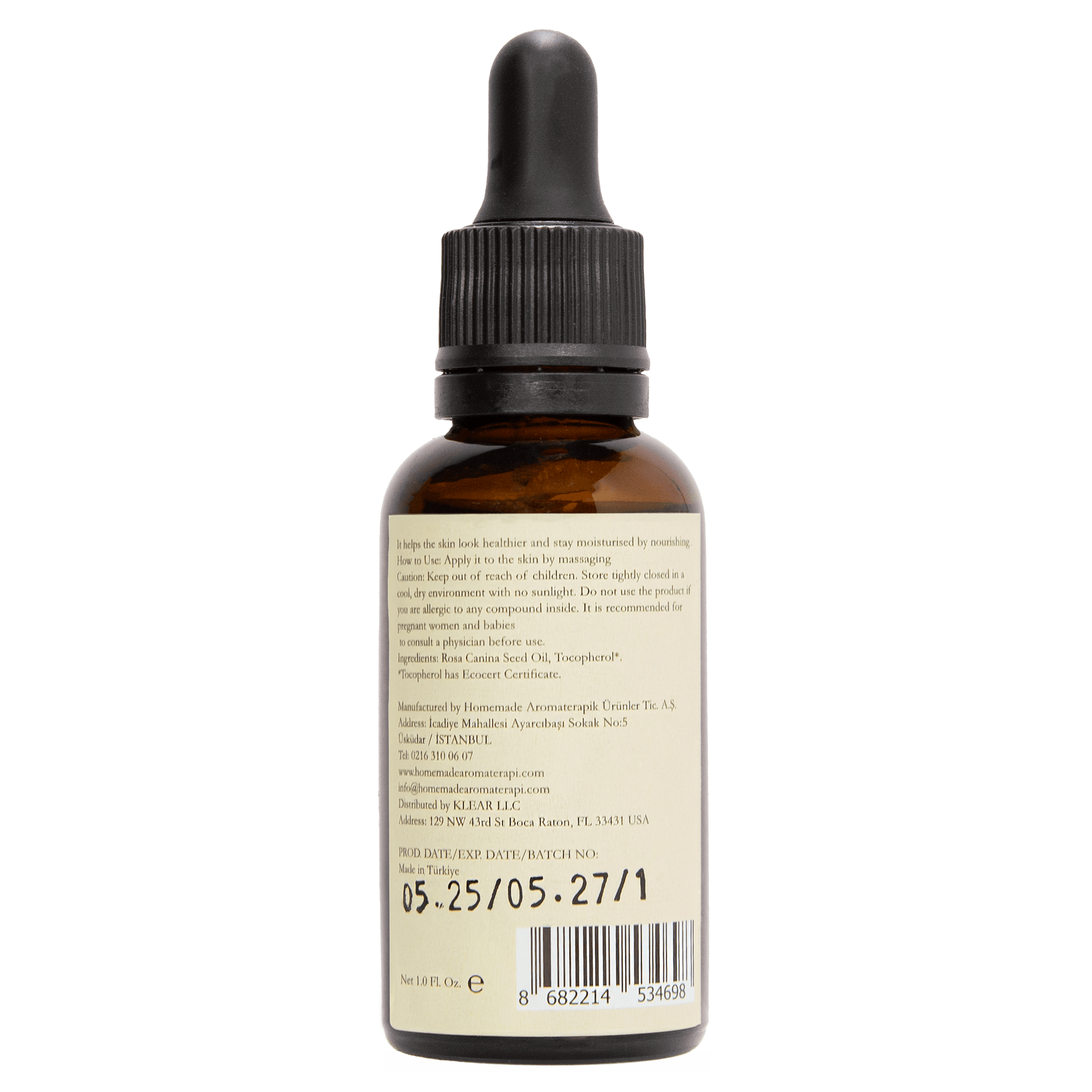 Homemade Aromaterapi | Cold Pressed Rosehip Oil | 1.0 FL Oz.