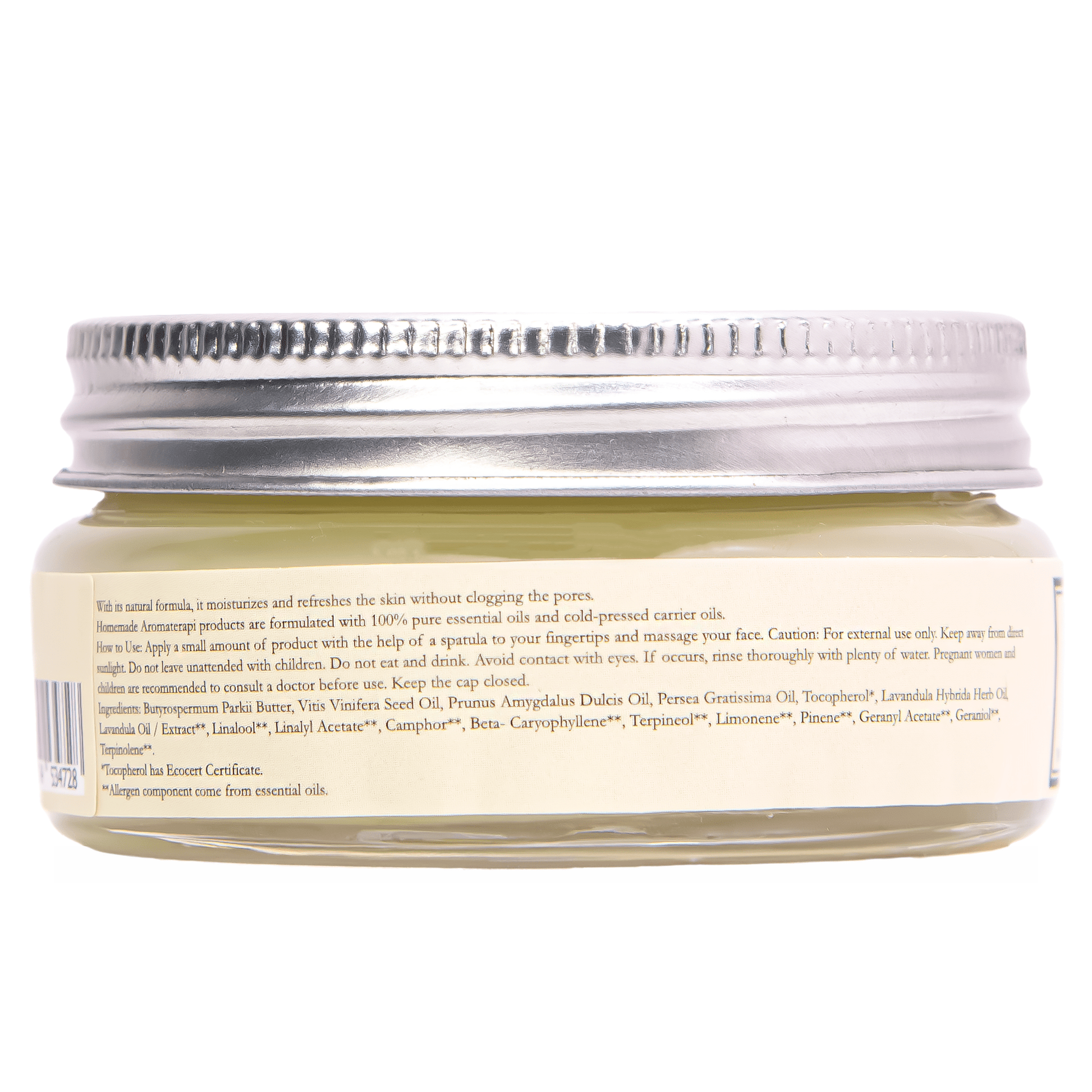 Homemade Aromaterapi | Daily Moisturizer Cream | Shea Butter + Avocado + Grapeseed | 40g