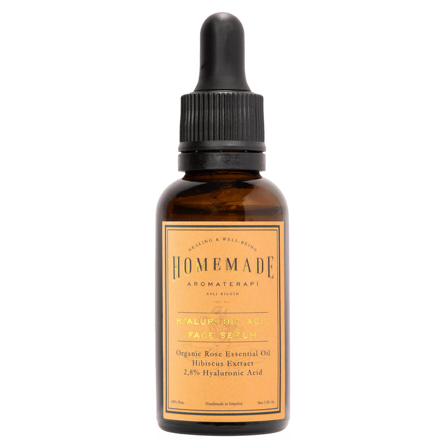 Homemade Aromaterapi | Hyaluronic Acid Face Serum | Rose + Hibiscus + 2.8% HA | 1 FL Oz.