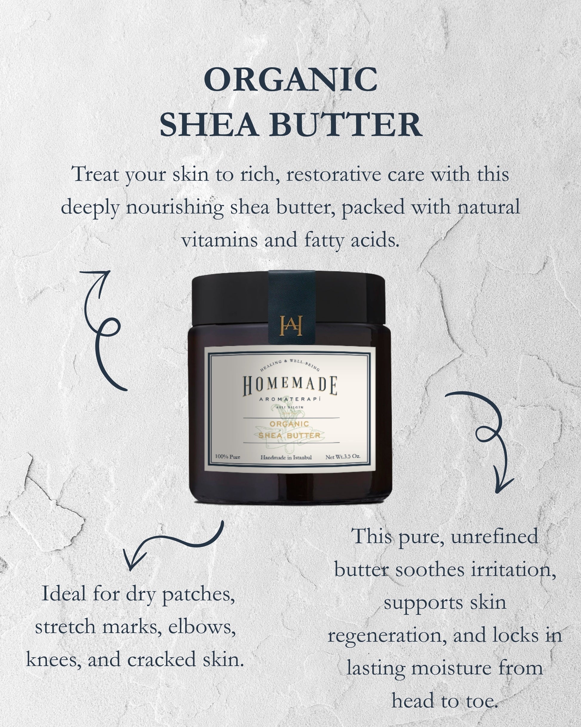 Homemade Aromaterapi | Organic Shea Butter | 100% Raw & Unrefined | 100g