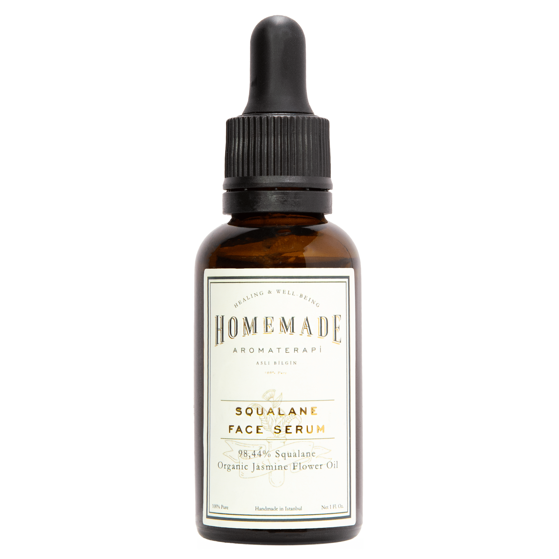 Homemade Aromaterapi | Squalane Face Serum | Jasmine Flower Oil + 99% Olive - Derived Squalane | 1 FL Oz.